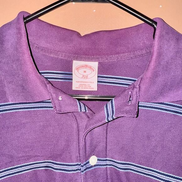 Brooks Brothers Men's Golden Fleece Performance Long Sleeve Polo Shirt Purple M - Picture 2 of 9